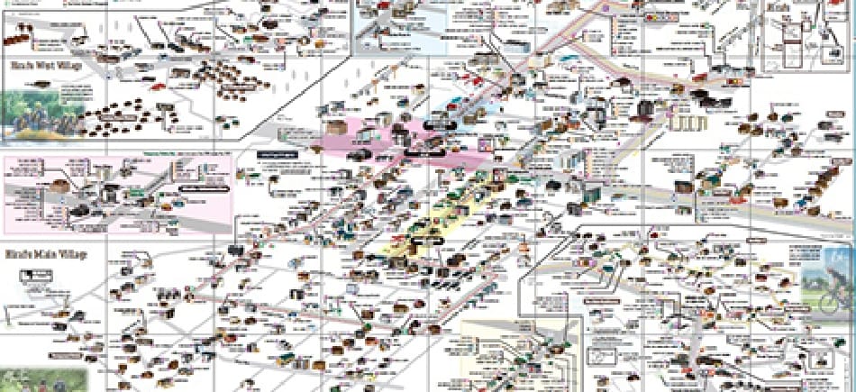 a map of a city with lots of buildings.