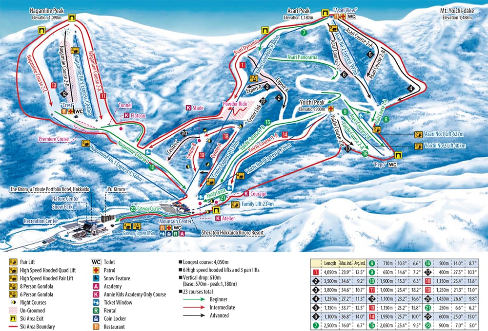 a map of a ski resort in the mountains.