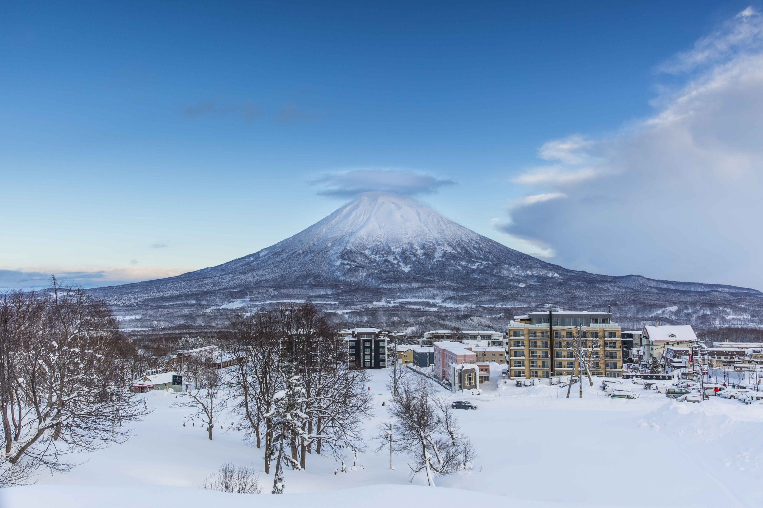 Niseko Hirafu with Mt Yotei in the background.